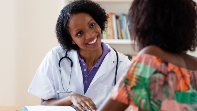 doctor-talking-to-patient Logo design by Bluribbon technologies
